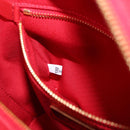 PRADA Wicker Hand Bag Rattan 2way Red Gold Auth LN124SAM-28