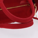 PRADA Wicker Hand Bag Rattan 2way Red Gold Auth LN124SAM-7
