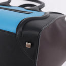 CELINE Luggage Mini Shopper Hand Bag Leather Turquoise Blue Auth LN125SAM-13