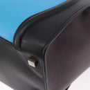CELINE Luggage Mini Shopper Hand Bag Leather Turquoise Blue Auth LN125SAM-15