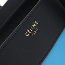 CELINE Luggage Mini Shopper Hand Bag Leather Turquoise Blue Auth LN125SAM-17