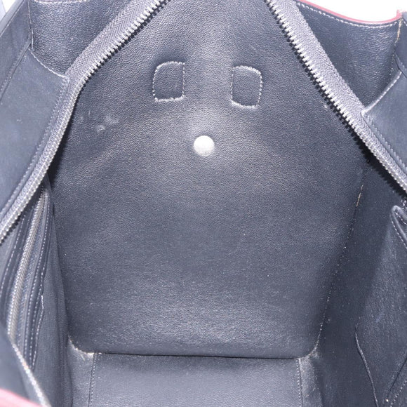 CELINE Luggage Mini Shopper Hand Bag Leather Turquoise Blue Auth LN125SAM