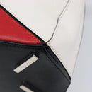 LOEWE Puzzle Bag Medium Hand Bag Leather 2way Red Silver Auth LN127M-18
