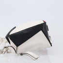 LOEWE Puzzle Bag Medium Hand Bag Leather 2way Red Silver Auth LN127M-4