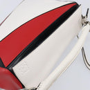 LOEWE Puzzle Bag Medium Hand Bag Leather 2way Red Silver Auth LN127M-6