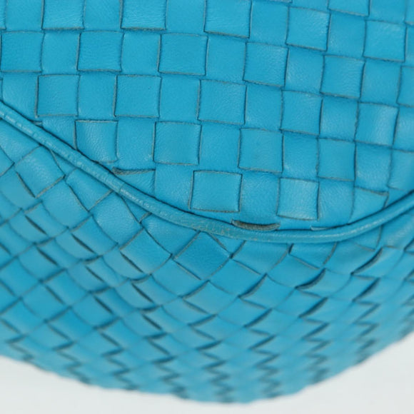 BOTTEGA VENETA INTRECCIATO Shoulder Bag Leather Turquoise Blue Auth LN128V