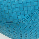 BOTTEGA VENETA INTRECCIATO Shoulder Bag Leather Turquoise Blue Auth LN128V-16