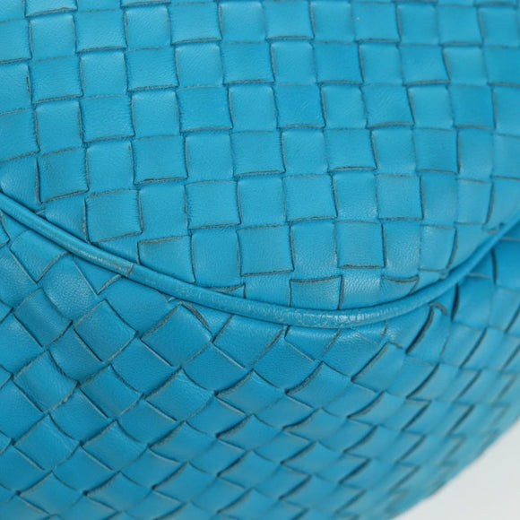 BOTTEGA VENETA INTRECCIATO Shoulder Bag Leather Turquoise Blue Auth LN128V