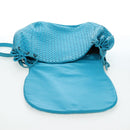 BOTTEGA VENETA INTRECCIATO Shoulder Bag Leather Turquoise Blue Auth LN128V-19