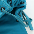 BOTTEGA VENETA INTRECCIATO Shoulder Bag Leather Turquoise Blue Auth LN128V-21