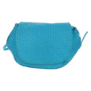 BOTTEGA VENETA INTRECCIATO Shoulder Bag Leather Turquoise Blue Auth LN128V-13