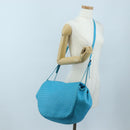 BOTTEGA VENETA INTRECCIATO Shoulder Bag Leather Turquoise Blue Auth LN128V-31