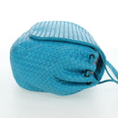 BOTTEGA VENETA INTRECCIATO Shoulder Bag Leather Turquoise Blue Auth LN128V-4
