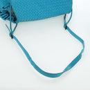 BOTTEGA VENETA INTRECCIATO Shoulder Bag Leather Turquoise Blue Auth LN128V-6