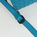 BOTTEGA VENETA INTRECCIATO Shoulder Bag Leather Turquoise Blue Auth LN128V-7