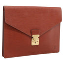 LOUIS VUITTON Epi Porte Documents Senatur Briefcase Brown M54453 LV Auth LN129-1