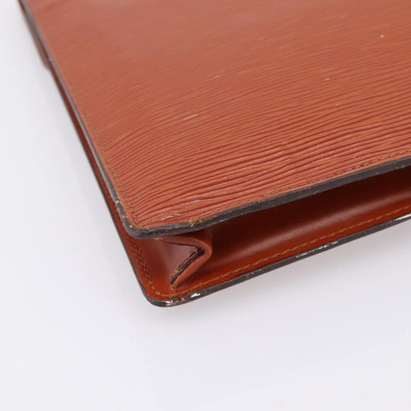 LOUIS VUITTON Epi Porte Documents Senatur Briefcase Brown M54453 LV Auth LN129