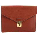LOUIS VUITTON Epi Porte Documents Senatur Briefcase Brown M54453 LV Auth LN129-13