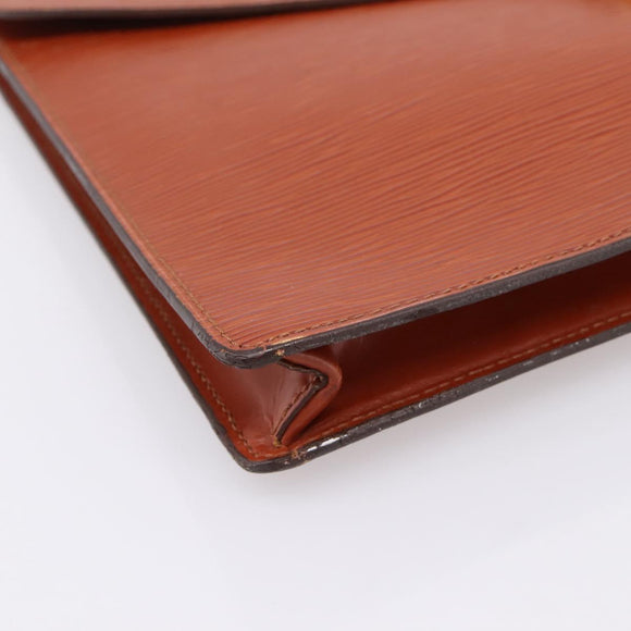 LOUIS VUITTON Epi Porte Documents Senatur Briefcase Brown M54453 LV Auth LN129