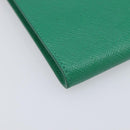 PRADA Chain Shoulder Pouch Safiano Leather Green Gold Auth LN130V-13