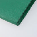 PRADA Chain Shoulder Pouch Safiano Leather Green Gold Auth LN130V-14