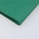PRADA Chain Shoulder Pouch Safiano Leather Green Gold Auth LN130V-15