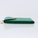 PRADA Chain Shoulder Pouch Safiano Leather Green Gold Auth LN130V-5