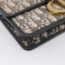 Christian Dior Trotter Canvas Oblique 30 Montaigne Bag Navy Gold Auth LN131A-11