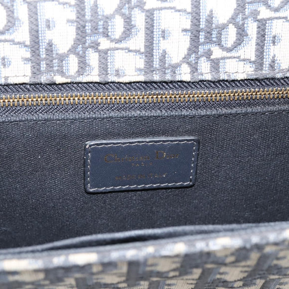 Christian Dior Trotter Canvas Oblique 30 Montaigne Bag Navy Gold Auth LN131A