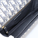 Christian Dior Trotter Canvas Oblique 30 Montaigne Bag Navy Gold Auth LN131A-19