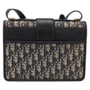 Christian Dior Trotter Canvas Oblique 30 Montaigne Bag Navy Gold Auth LN131A-3
