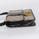 Christian Dior Trotter Canvas Oblique 30 Montaigne Bag Navy Gold Auth LN131A-4