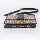 Christian Dior Trotter Canvas Oblique 30 Montaigne Bag Navy Gold Auth LN131A-9