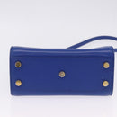 SAINT LAURENT Sac De Joule Nano Hand Bag Leather 2way Blue Gold Auth LN132V-12