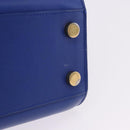 SAINT LAURENT Sac De Joule Nano Hand Bag Leather 2way Blue Gold Auth LN132V-13