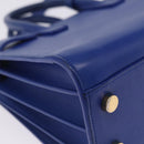 SAINT LAURENT Sac De Joule Nano Hand Bag Leather 2way Blue Gold Auth LN132V-14