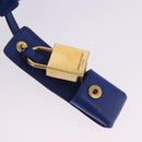 SAINT LAURENT Sac De Joule Nano Hand Bag Leather 2way Blue Gold Auth LN132V-19