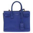 SAINT LAURENT Sac De Joule Nano Hand Bag Leather 2way Blue Gold Auth LN132V-2