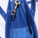 SAINT LAURENT Sac De Joule Nano Hand Bag Leather 2way Blue Gold Auth LN132V-23