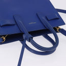 SAINT LAURENT Sac De Joule Nano Hand Bag Leather 2way Blue Gold Auth LN132V-6