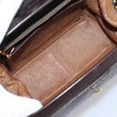 GUCCI Hand Bag Leather Brown Gold Auth LN133V-17