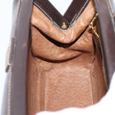 GUCCI Hand Bag Leather Brown Gold Auth LN133V-19