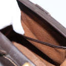 GUCCI Hand Bag Leather Brown Gold Auth LN133V-22