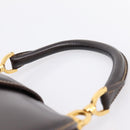 GUCCI Hand Bag Leather Brown Gold Auth LN133V-8
