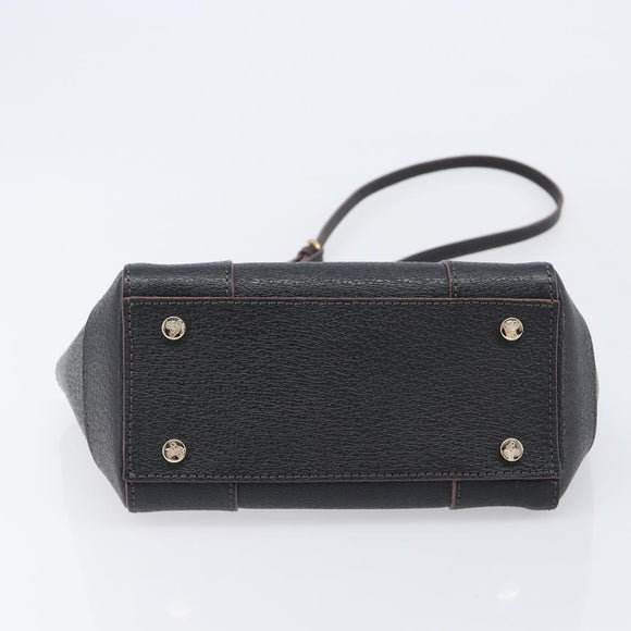 Vivienne Westwood Hand Bag Leather 2way Black Gold Auth LN142A