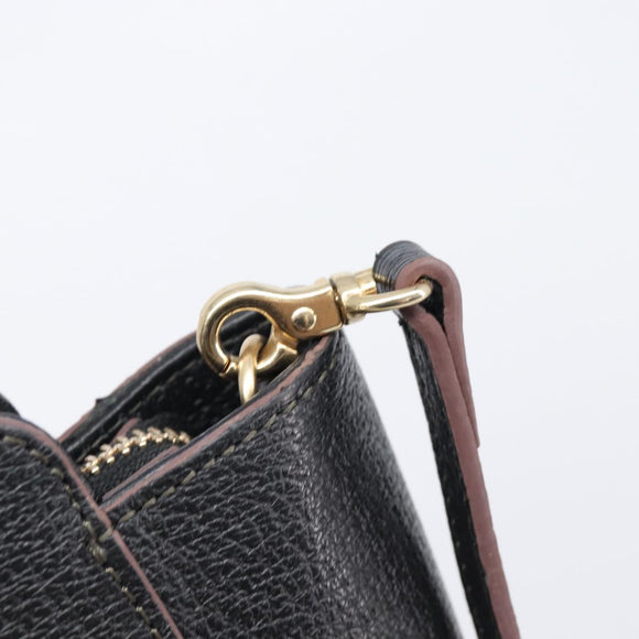 Vivienne Westwood Hand Bag Leather 2way Black Gold Auth LN142A