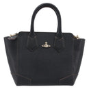 Vivienne Westwood Hand Bag Leather 2way Black Gold Auth LN142A-13