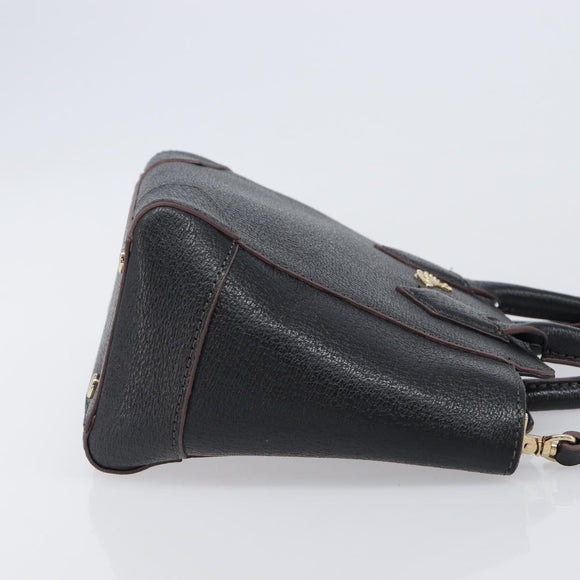Vivienne Westwood Hand Bag Leather 2way Black Gold Auth LN142A
