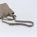 Salvatore Ferragamo Gancini Hand Bag Leather 2way Gray Gold Auth LN143-8
