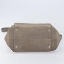 Salvatore Ferragamo Gancini Hand Bag Leather 2way Gray Gold Auth LN143-5